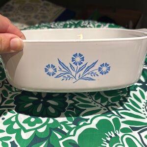 Vintage Corningware White Baking dish with Blue Cornflower 8x8